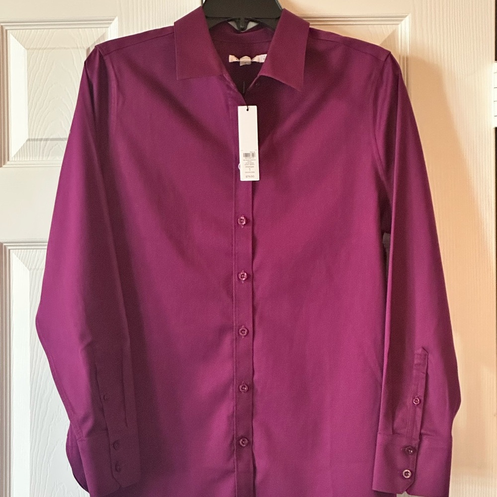 Chico's no iron classic button-down front shirt.